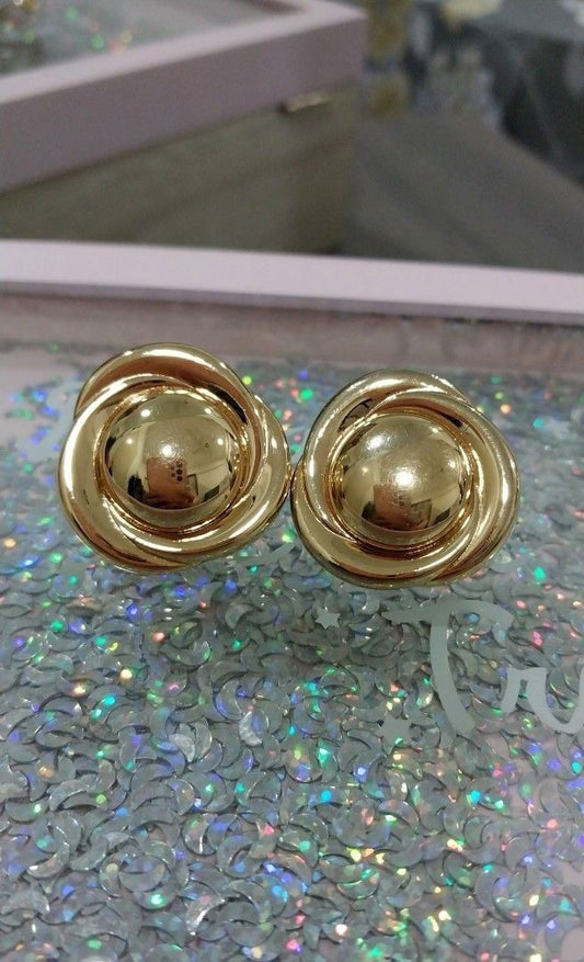 Vintage Monet Gold Clip Earrings