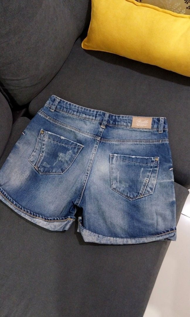 Bershka Roll Up Hem Boyfriend Shorts