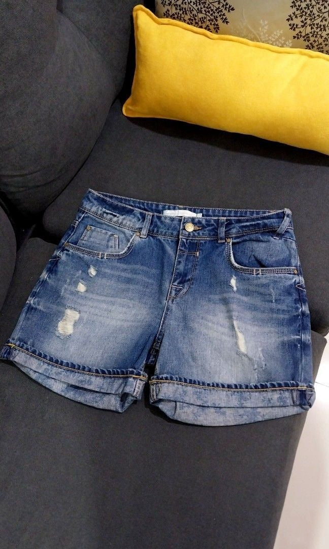 Bershka Roll Up Hem Boyfriend Shorts