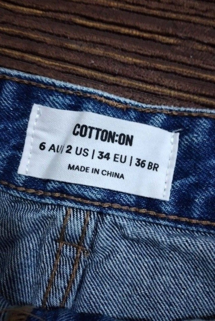 Cotton On High Rise Ripped Mom Shorts