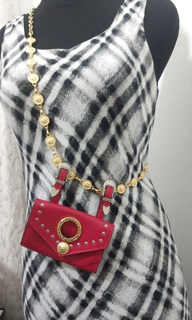 Vintage Versus Versace Leather Belt Purse|Wallet