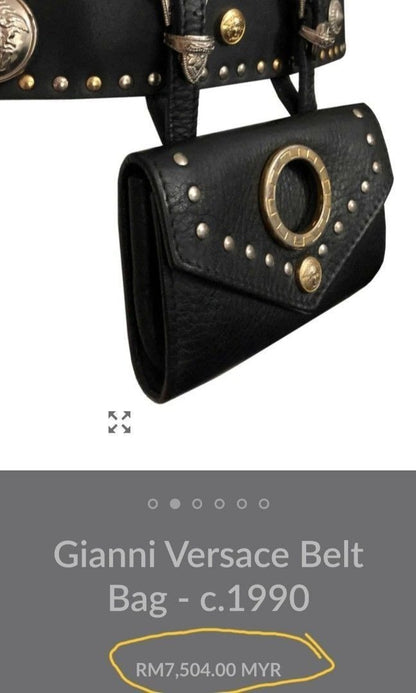 Vintage Versus Versace Leather Belt Purse|Wallet