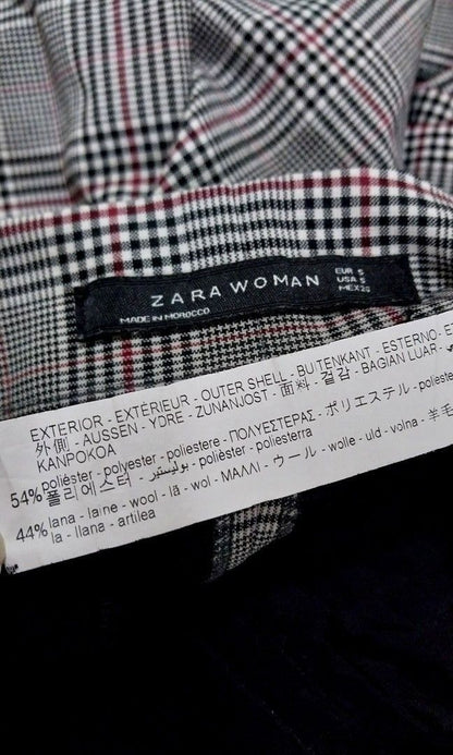 Zara Checkered High-Rise Shorts